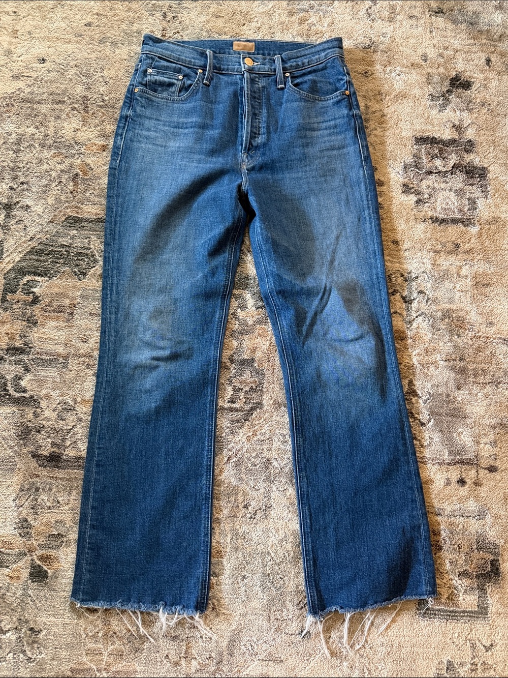 MOTHER Women's Straight-Leg Jeans in Medium Blue